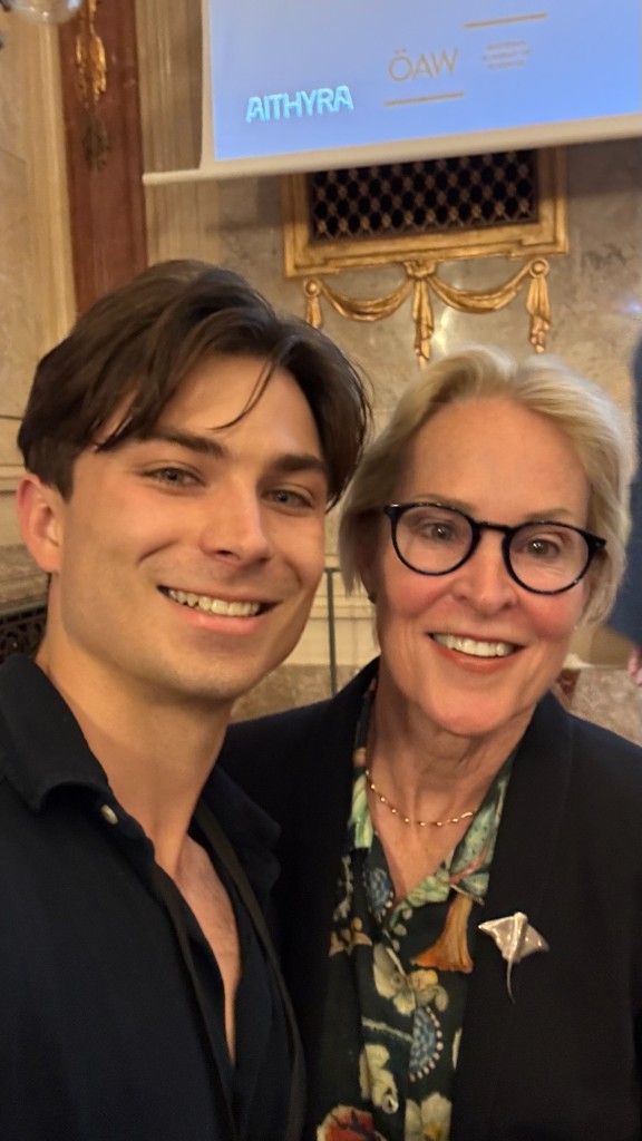 Constantin with Nobel laureate Frances Arnold at an AITHYRA / ÖAW event in Vienna